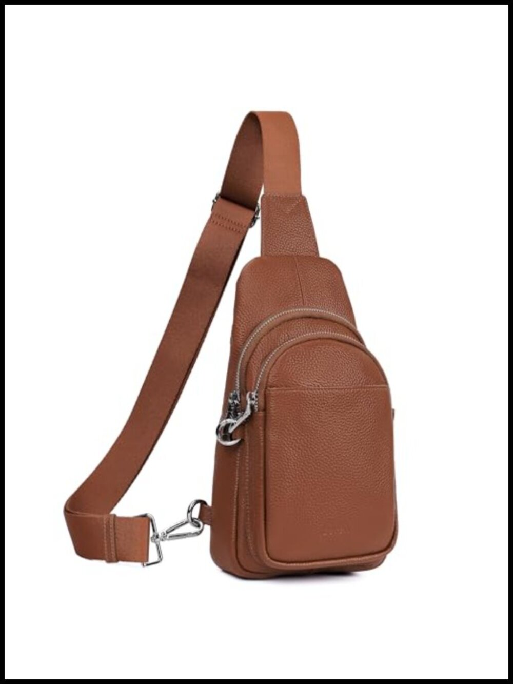 Genuine Leather Sling Bag Anti-Theft Crossbody Chest Bag RFID Travel Purse